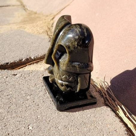 Golden Sheen Obsidian Duality ( Life "Face" / Death "Skull" ) Mask * Aztec & Mayan