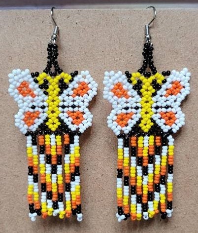 Butterfly Shakira Beaded Earrings traditional Mexican jewelry
