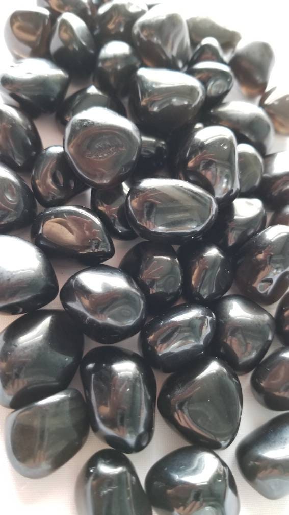 Medium Apache Tear Drop Tumbled & Polished Stone * Drops of Obsidian * Great for Protection and Grounding ROOT Chakra