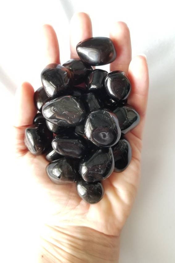 Medium Apache Tear Drop Tumbled & Polished Stone * Drops of Obsidian * Great for Protection and Grounding ROOT Chakra