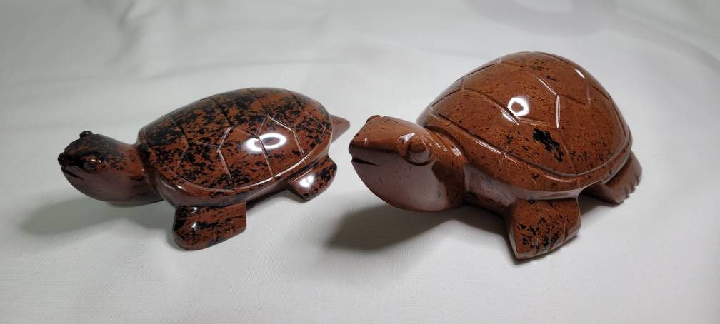 Mahogany Obsidian Turtle Hand Carved from Mexico * Paper Weight * Alter * Sea Creature * Magical Creature * Reiki * Root Sacral Solar Plexus