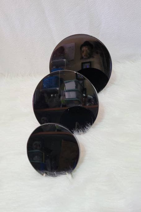 Obsidian Mirror 4" 6" 7" inches * Hand carved in Mexico * Scrying Mirror * Spiritual Protection * Shaman * Shadow Work * Divination