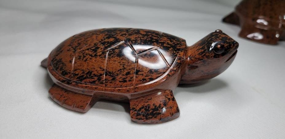 Mahogany Obsidian Turtle Hand Carved from Mexico * Paper Weight * Alter * Sea Creature * Magical Creature * Reiki * Root Sacral Solar Plexus