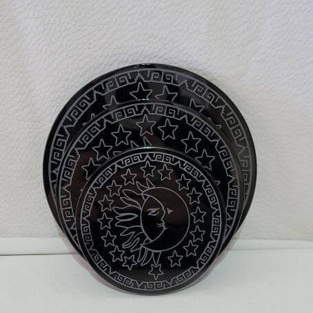 Eclipse * Black Mexican Obsidian Mirror 4" 6" inches * Sun/Moon Hand Carved * Scrying Mirror * Spiritual Protection * Shaman * Divinational