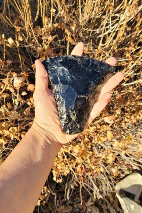 Obsidian & Golden Sheen Obsidian Blade • Ritual Cord Cutting Tool • Energy Clearing • Raw Volcanic Arrowhead • Shamanic Ceremonies