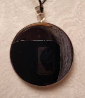 Feathered Serpent Obsidian Quetzalcoatl AztecMayan God Pendant * Scrying Mirror * Spiritual Protection * Shaman * Shadow Work * Divinational