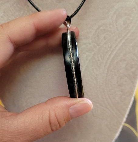 Eclipse Obsidian Pendant Moon Sun