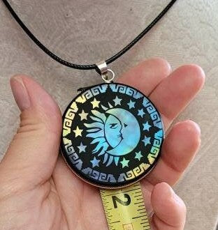 Eclipse Obsidian Pendant Moon Sun