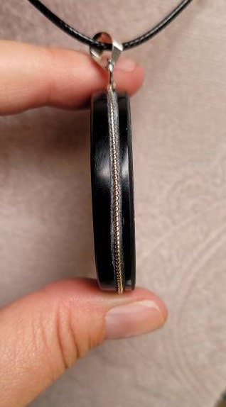 Feathered Serpent Obsidian Quetzalcoatl AztecMayan God Pendant * Scrying Mirror * Spiritual Protection * Shaman * Shadow Work * Divinational