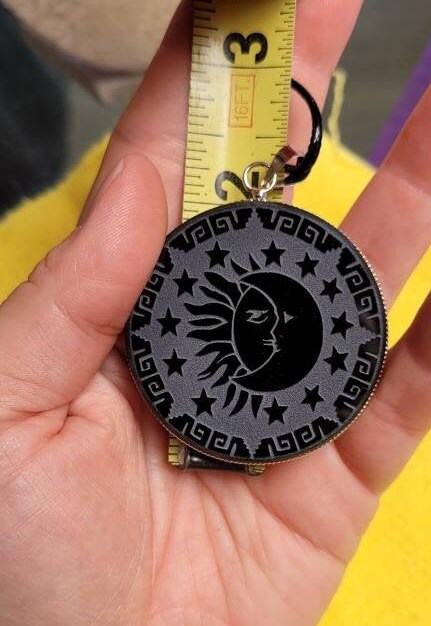 Eclipse Obsidian Pendant * Volcanic Glass * Hand carved * Scrying Mirror * Spiritual Protection * Shaman * Shadow Work * Divinational