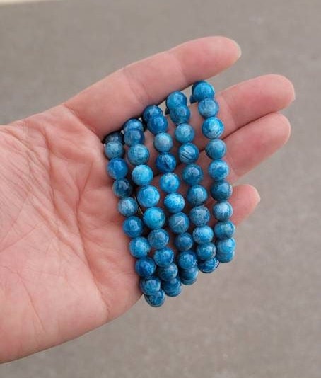 Apatite Beaded Bracelet * Manifestation Crystal * Motivation * Throat Chakra * Focus * Healing Energy * Unisex * Gift for Her or Him