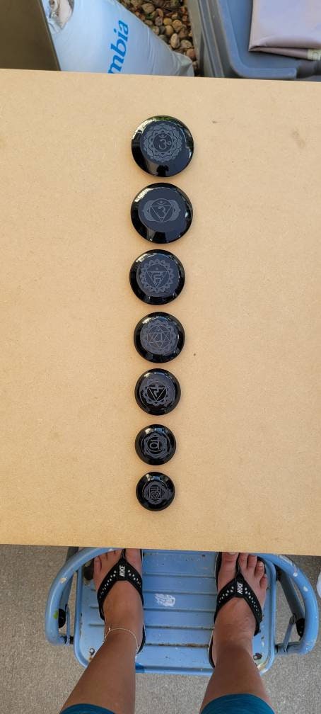 Chakra Symbol handmade into Obsidian from Mexico * Reiki