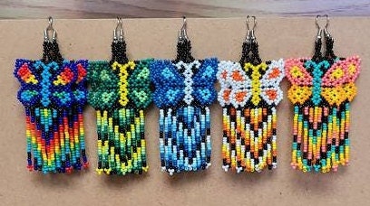Butterfly Shakira Beaded Earrings traditional Mexican jewelry