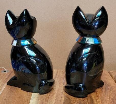 Obsidian Cat Handcarved from Mexico