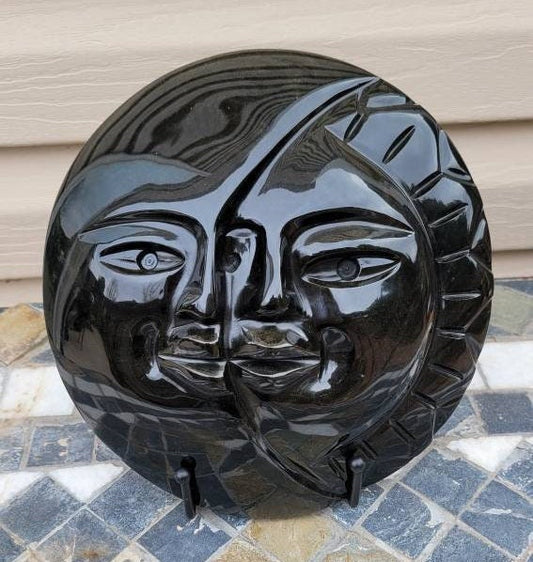 Golden Sheen Obsidian Eclipse Hand Carved from Mexico #1