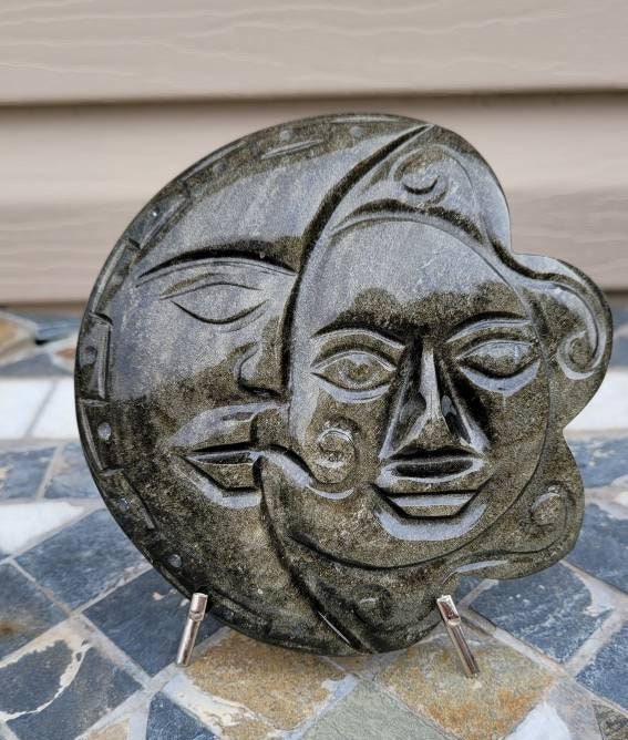 Golden Sheen Obsidian Eclipse Hand Carved From Mexico #3