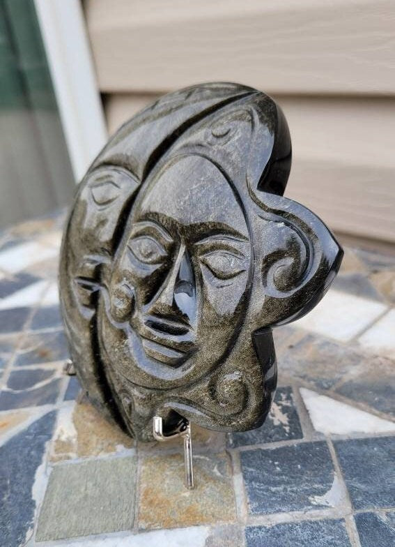 Golden Sheen Obsidian Eclipse Hand Carved From Mexico #3